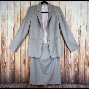 Calvin Klein Gray Skirt Suit